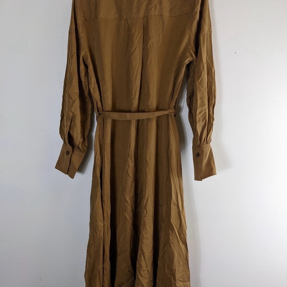 Banana Republic Tie Waist Tencel Maxi Shirt Dress Sz Med NWT - Picture 3 of 5